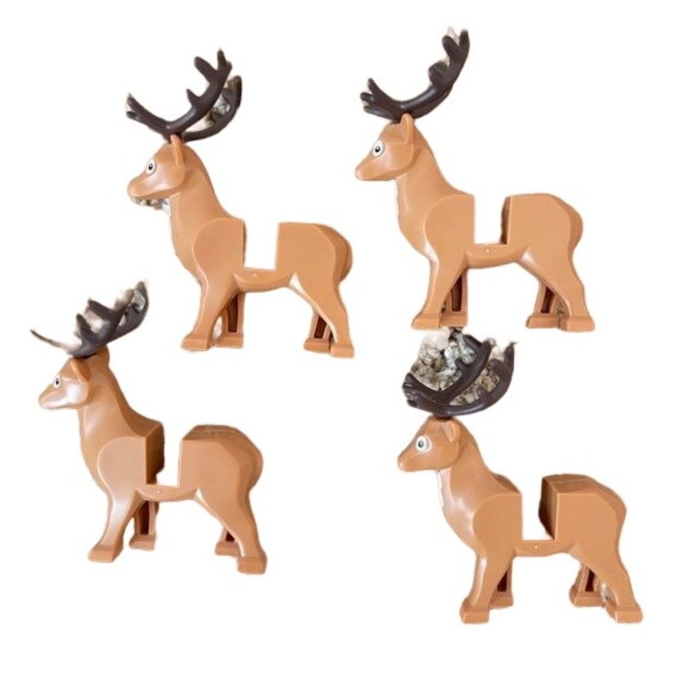 Lego Reindeer Set 4 Big Antlers Single Piece Figures Only  Holiday Decor 40499 - Picture 4 of 11